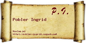 Pobler Ingrid névjegykártya